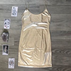 Gold Metallic Mini Dress | NWT | Size: M